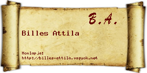 Billes Attila névjegykártya