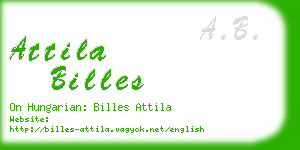 attila billes business card